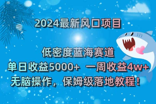 （8545期）2024最新风口项目 低密度蓝海赛道，日收益5000+周收益4w+ 无脑操作，保…-逍遥资源网