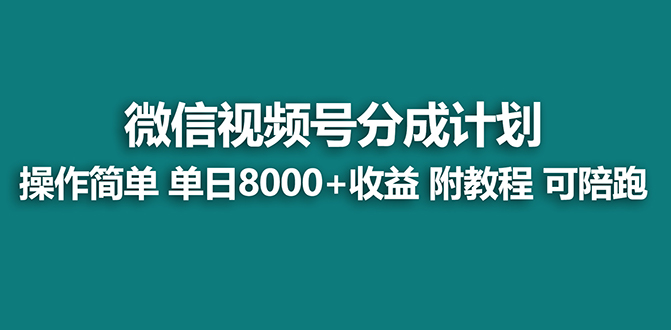 【蓝海项目】视频号分成计划最新玩法，单天收益8000+，附玩法教程，24年…-逍遥资源网