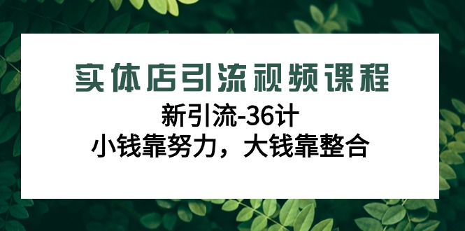 实体店引流视频课程，新引流-36计，小钱靠努力，大钱靠整合（48节课）-逍遥资源网