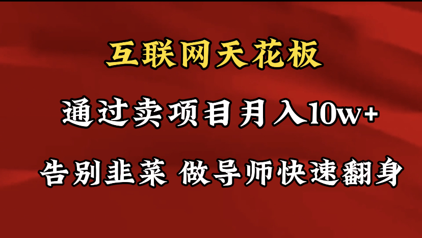 导师训练营互联网的天花板，让你告别韭菜，通过卖项目月入10w+，一定要…-逍遥资源网