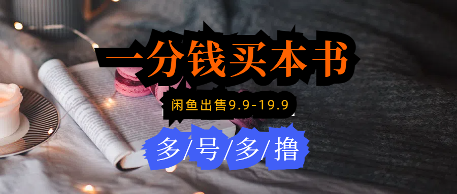 每天花1分钱买一本书，闲鱼出售9.9-19.9不等，多账号多撸 新手小白均可操作-逍遥资源网